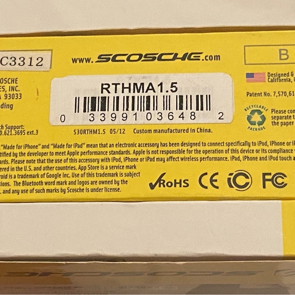 New Scosche RhythmPulse Heart Rate Monitor with Music Control RTHMA1.5 Yellow - Picture 14 of 14